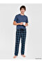 Esvab • Modern & Distinctive Standard Fit Checkered Embroidered Men's Pajama Bottoms