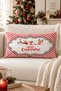 Christmas Themed Merry Christmas Patterned Velvet Throw Pillow Case 35X55 cm - Decorative Pillow Case