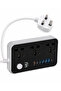 Universal Power Socket 2500W – Multi Plug Extension with 20W USB Fast Charging, Anti-Flaming Shell, Heavy Duty Power Strip for Home & Office - 4