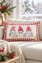 New Year's Themed Dwarf Patterned Velvet Throw Pillow Case 35X55 cm - Decorative Pillow Case - 4