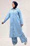 67060 Plus Size Men's Lapel Button Denim Liyosell Trouser Suit - Ice Blue - 3