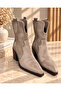 Women's Mink Suede Western Cowboy Ankle Short Boots