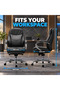 Minister-M Executive Office Chair, High-Back PU Leather, High-Density Foam Seat, Fixed Chrome Armrests, 5-Position Synchronized Recline, Height Adjustable, Black, 2-Year - 6