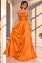 Maxi Length Satin Stylish Strapless Party Dress Cou-7