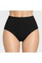 High Waist Rib Woven Women's Panties Black 675