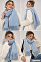 Women's Winter Tassel Scarf |   Soft Textured Thick Shawl - Soft Boucle Scarf 50X200 - 5