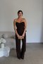 Crop Jacket, Lace Detailed Corset Blouse and Trousers 3-Piece Premium Set - 3