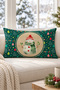 New Year's Themed Snowman Patterned Velvet Throw Pillow Case 35X55 cm - Decorative Pillow Case - 4