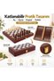Luxury wooden 3-in-1 chess, checkers, and backgammon set - 34x34 cm foldable locking game set - premium edition - 4