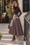 Pine Brown Plaid Skirt - 5