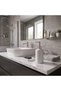 Composite Granite Solid and Liquid Soap Dispenser White (Bathroom Set of 2)