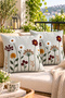 Modern Tufting Punch Embroidered Linen Blend Throw Pillow Cover Set Living Room Decor (43X43 cm) - 3