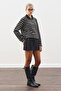 Polo Neck Striped T-Shirt Black - 7