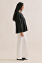 Poplin Wide Sleeves V-Neck Shirt Black - 3