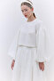 Pearl-Detail Jacquard Skirt Ecru
