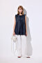 Lace-Up Detail Vest Navy Blue