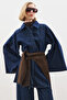 Denim Shirt with Wide Sleeve Capes Indigo - 4