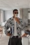 Men's Jacquard Oversize Bomber Jacket Gray