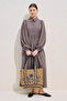 Draped Waist Adjustable Balloon Sleeve Dress Gülkurusu - 2