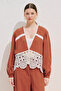 Lace-Detail Muslin Blouse Orange - 2