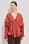 Pleated Waist Design Shirt Tile Print - 3