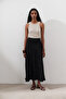 Linen Stitched Detail Skirt Black - 6