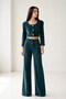 Emerald Button Detailed Round Neck Jacket - 3