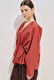 Pleated Waist Design Shirt Tile Print - 4