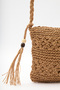 Tassel Detail Mini Straw Bag Natural - 4