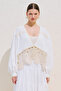 Lace-Detail Muslin Blouse Ecru - 4