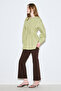 Beli Pile Detail Long Sleeve Bluz Green - 5