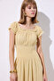 Muslin Tight Dress Yellow - 5