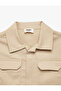 Cotton Pocket Detailed Classic Collar Long Sleeve Gabardine School Shirt School Jacket - 6