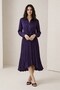 Purple Elastic Waist, Pleated Detailed Midi Length Comfortable Cut Skirt - 2