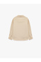 Cotton Pocket Detailed Classic Collar Long Sleeve Gabardine School Shirt School Jacket - 5
