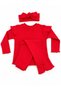 Baby Girl Toddler Spanish Leg Style Set with Bow Detail and Bandana, Seasonal Ribbed Suit
