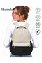 2200 School Backpack Waterproof Unisex Daily & School Bag Beige-Black