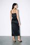Black Metal Buckle Detailed Wrap Midi Skirt - 4