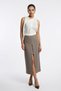 Mink Midi Skirt with Front Slit Detail