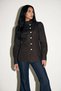 Bitter Brown Collar Detailed Puffy Sleeve Button Detailed Shirt - 3
