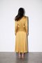 Mustard Button Detailed V-Neck Midi Dress - 4