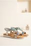 Nova 1 Women's Stoned Padded Flat Sole Sandals with Elastic Back, Comfortable Sole, Bohemian Stylish Daily Summer Sandals - 3