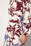 Burgundy-Blue Waist and Neck Detail Belted Patterned Midi Length Dress - 3