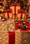 Decorative Christmas Tree Gift Box Set with Led Lights Underneath, Jute Wicker Christmas Ornament (Set of 3) - 4