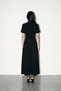 Black Belt Detailed High Neck Long Dress - 4