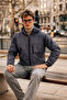 Men's Trend Hooded Pocketed Loose Smoked Raincoat - 4