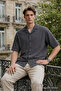 Men's Trend Relax Fit Black Linen Shirt - 5