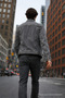 Men's Polo Collar Premium Gray Denim Jacket - 6