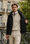 Men's Striped Trendy Lined Black Raincoat - 2