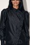 Black Ruffle and Button Detailed Long Sleeve Blouse - 3